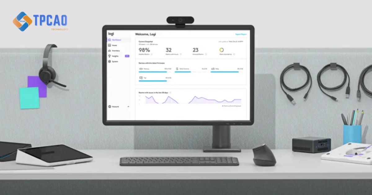Logitech Rally Plus quản lý thiết bị từ xa mượt mà qua Logitech Sync