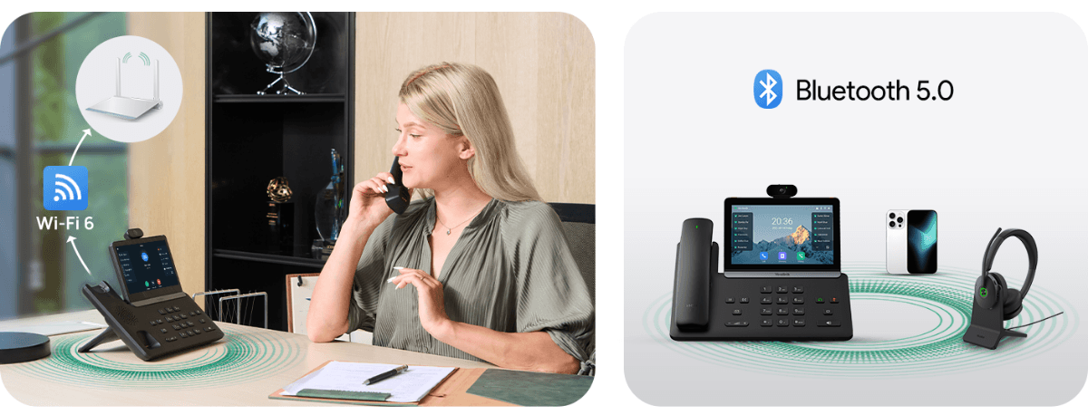 Yealink SIP-T88W Pro kết nối bluetooth và wifi mượt mà