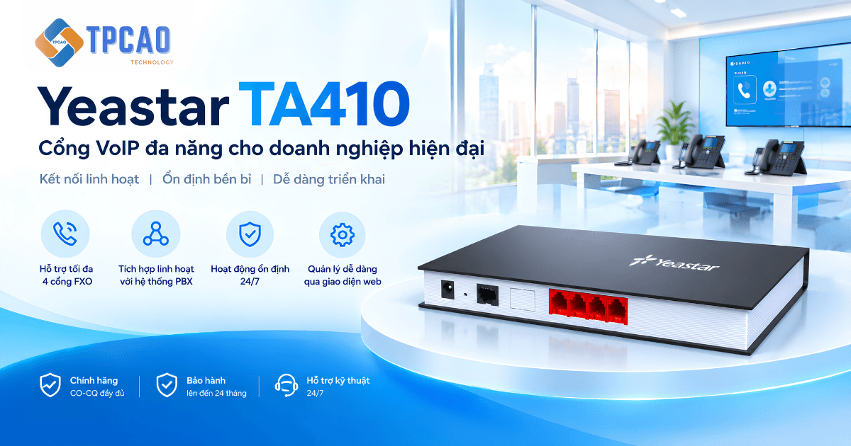 Gateway Yeastar TA410 4 cổng FXO kết nối PSTN chất lượng cao