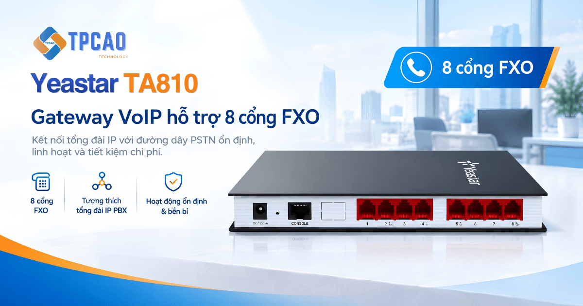 Gateway Yeastar TA810 8 cổng FXO với tường lửa bảo mật nâng cao
